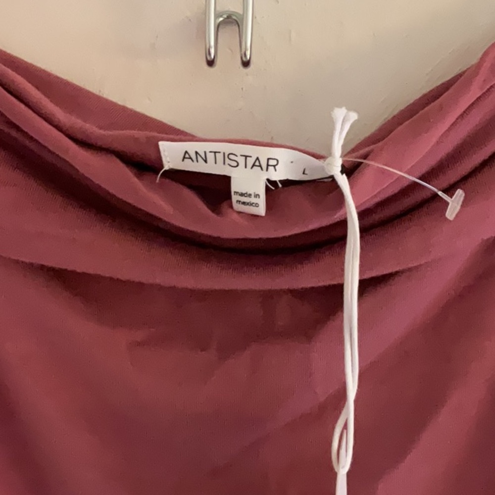 Sale! Antistar Fold Over Strapless Tube Top, Size L, Red/Rose, NWT - Picture 3 of 7